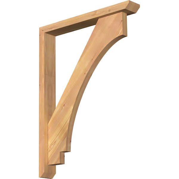 Ekena Millwork Imperial Slat Smooth Bracket w/ Offset Brace, Western Red Cedar, 3 1/2"W x 24"D x 32"H BKT0402X24X32IMP06SWR - main